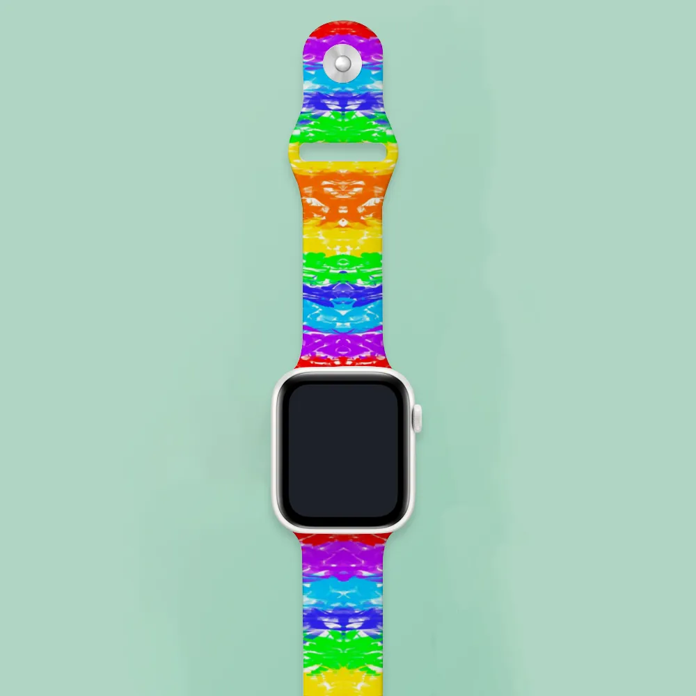Jagged Rainbow Apple iWatch Replacement Strap TPU Rubber (FWS)