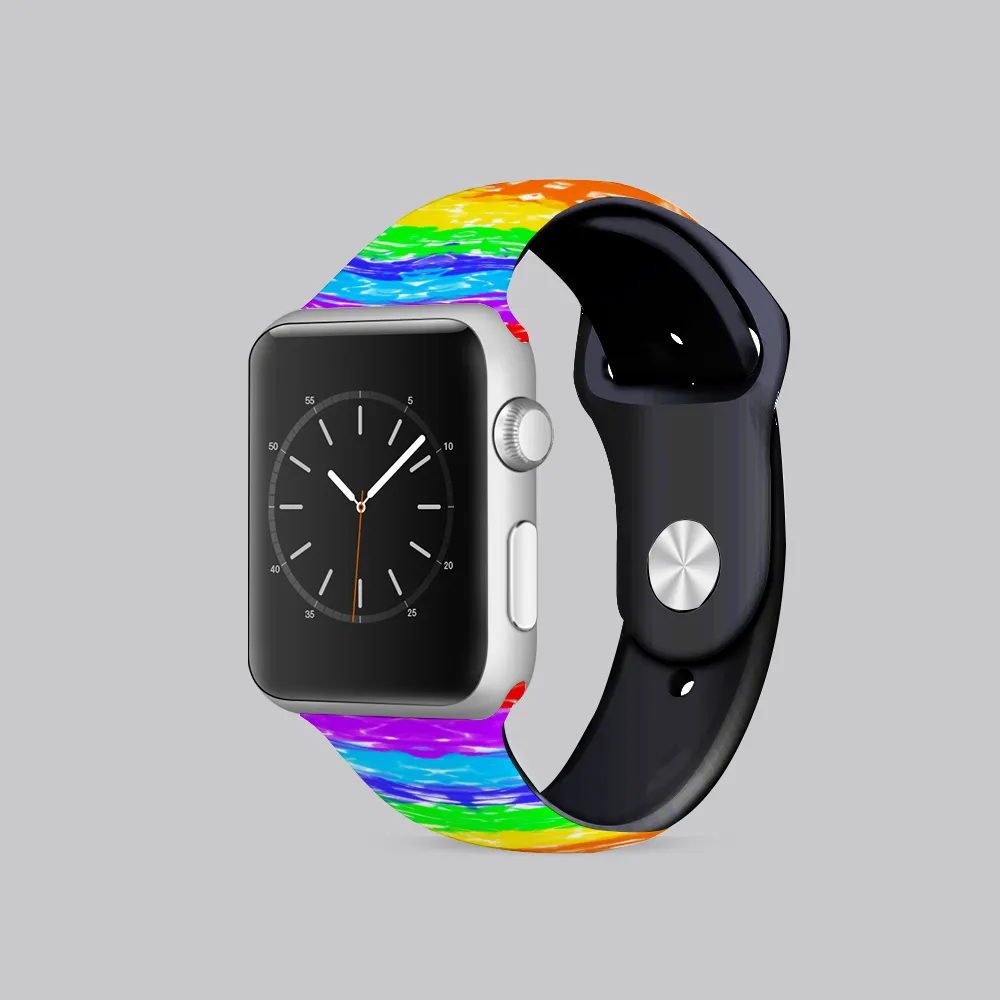 Jagged Rainbow Apple iWatch Replacement Strap TPU Rubber (FWS)