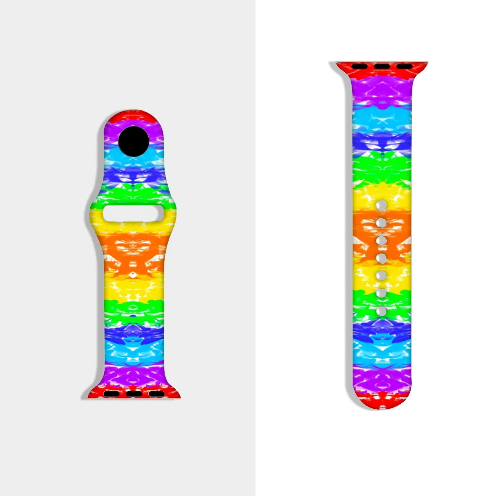 Jagged Rainbow Apple iWatch Replacement Strap TPU Rubber (FWS)