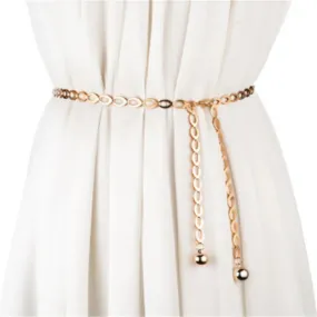 Jewelry Dress High Waist Gold Metal Chain Belt
