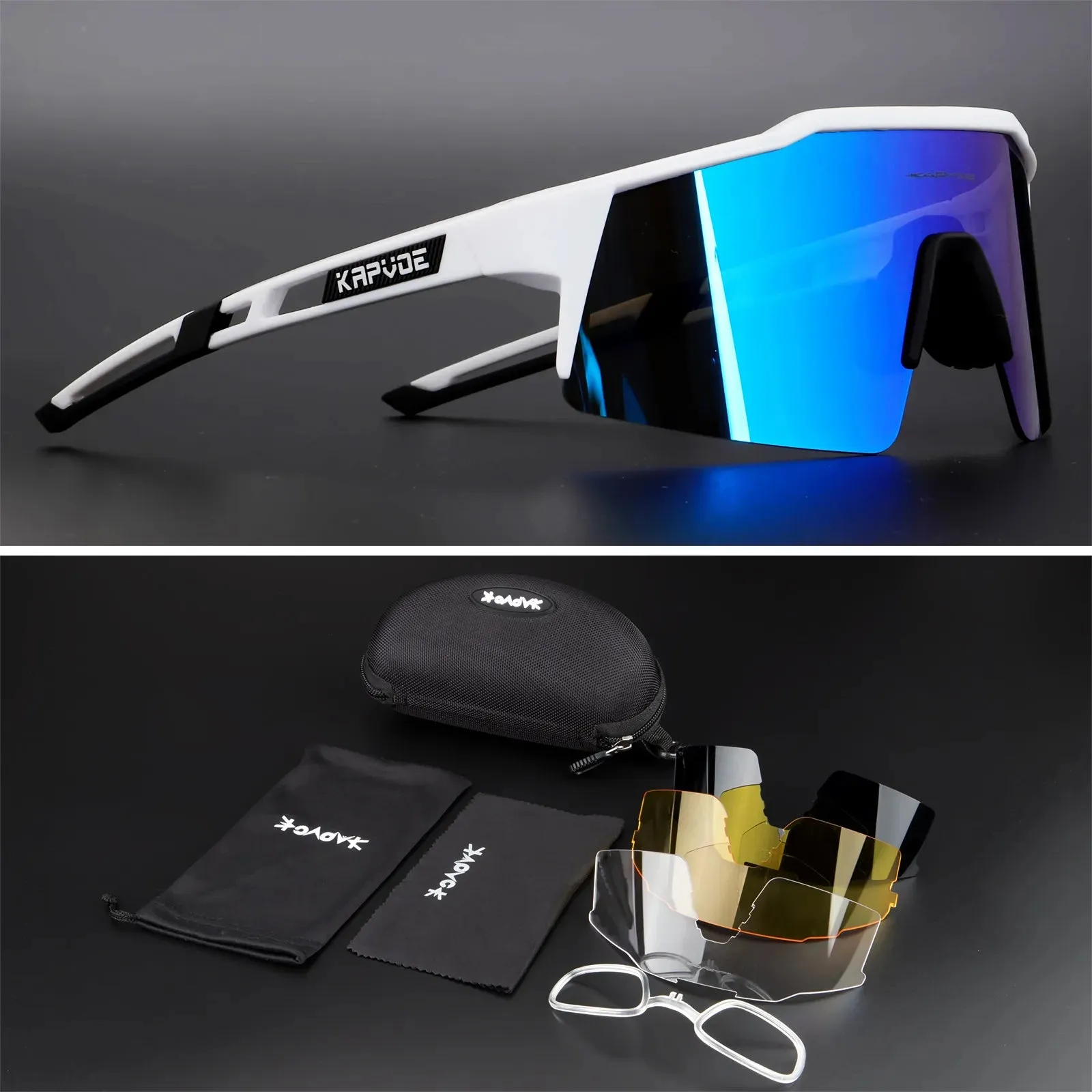 Kapvoe Cycling Glasses UV400 Women MTB Bike Glasses Running Fishing Man Sunglasses Polarized Sports Sunglasses Eyewear