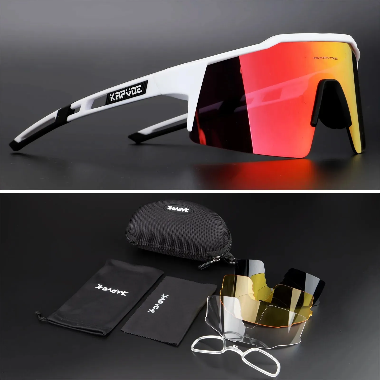 Kapvoe Cycling Glasses UV400 Women MTB Bike Glasses Running Fishing Man Sunglasses Polarized Sports Sunglasses Eyewear