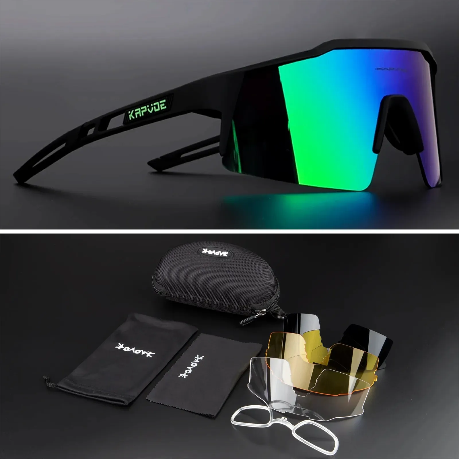 Kapvoe Cycling Glasses UV400 Women MTB Bike Glasses Running Fishing Man Sunglasses Polarized Sports Sunglasses Eyewear