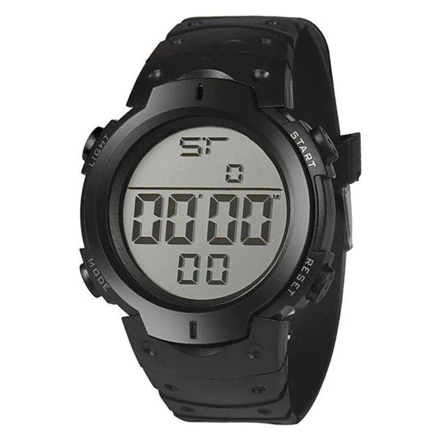 LCD Digital Rubber Sport Unisex Wrist Watch