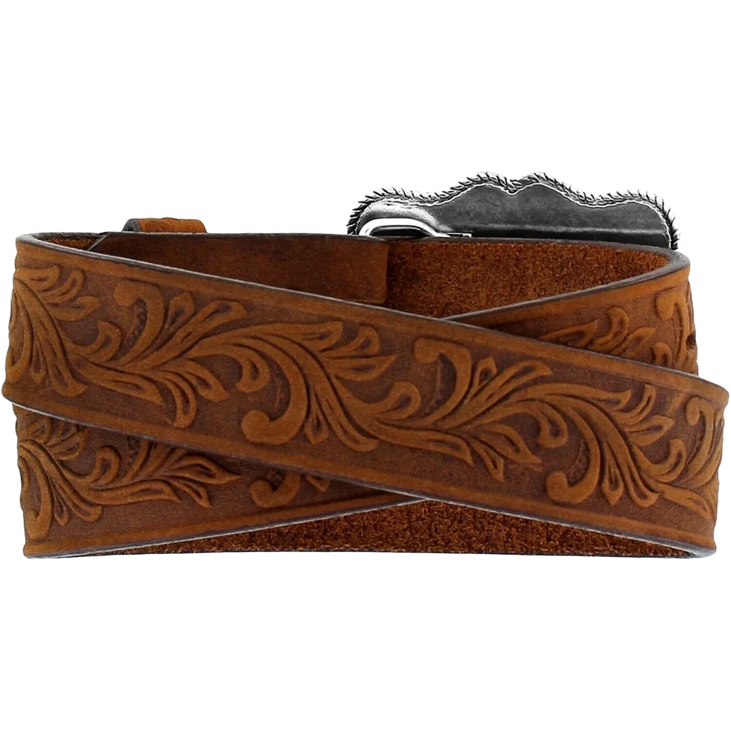 Leegin Justin Kid's American Pride Embossed Brown Leather Belt