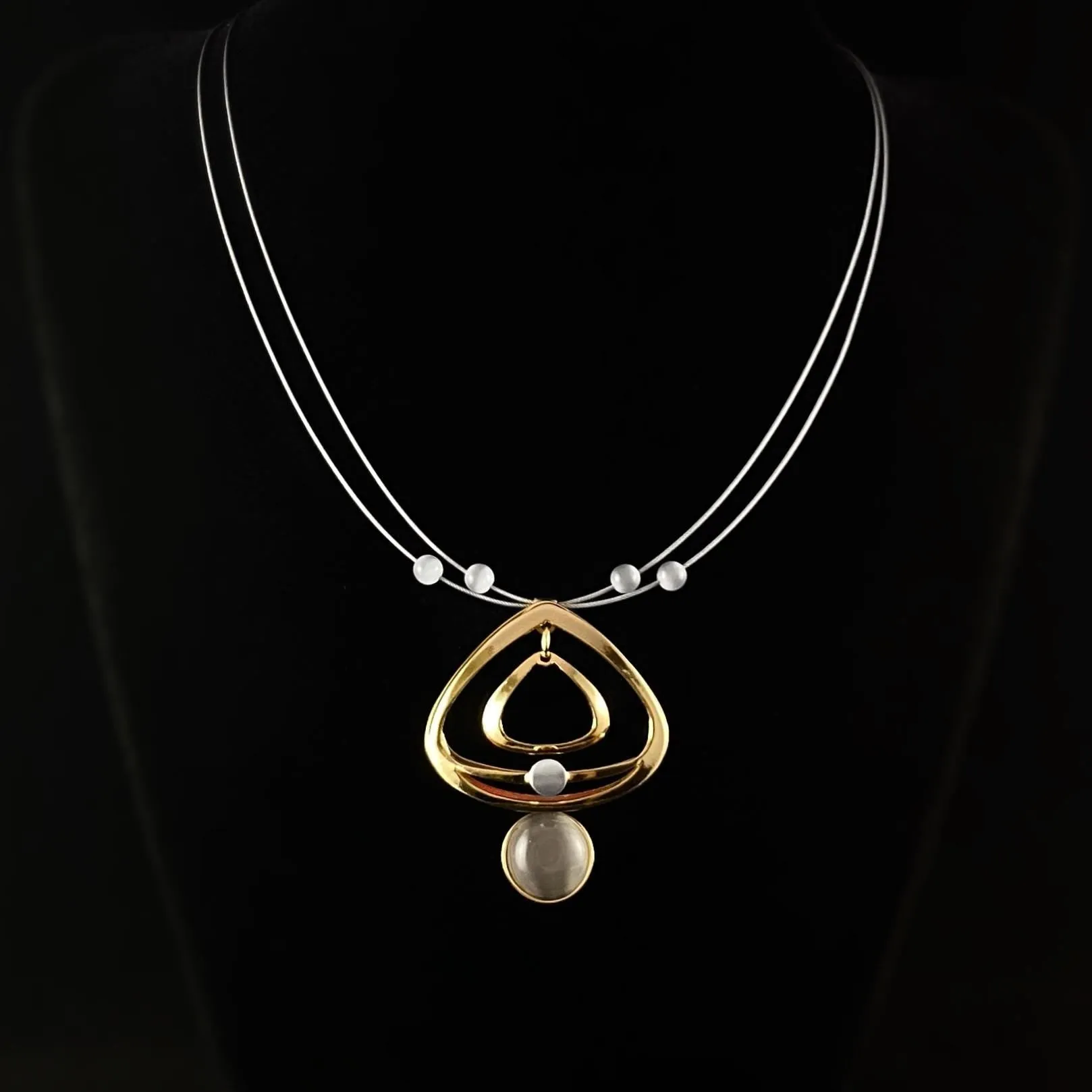 Lightweight Handmade Geometric Aluminum Necklace, Silver/Gold Orbit