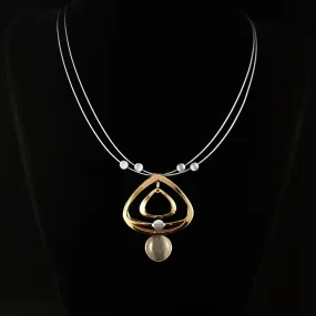 Lightweight Handmade Geometric Aluminum Necklace, Silver/Gold Orbit