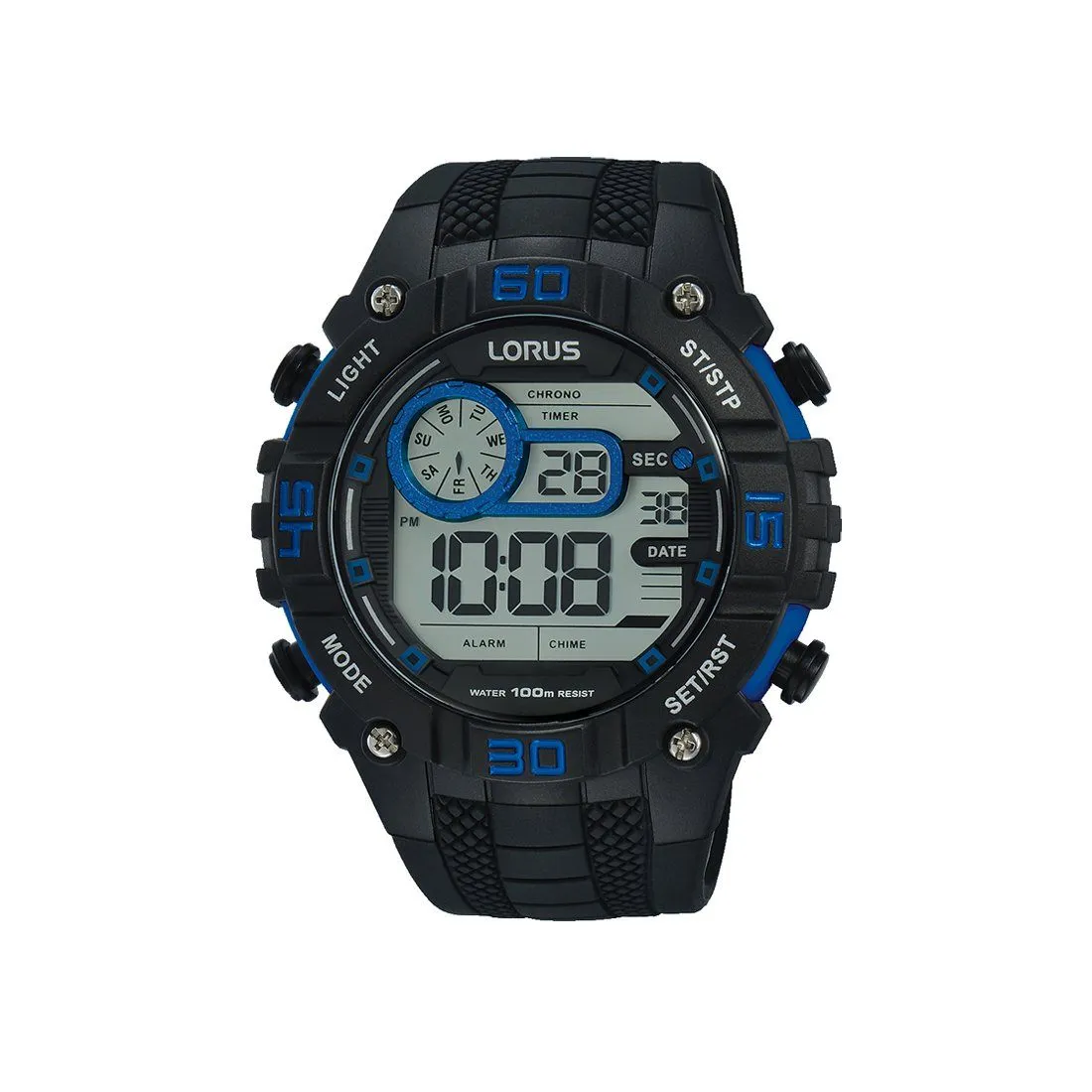 Lorus Men's Digital Blue & Black Watch R2353LX-9