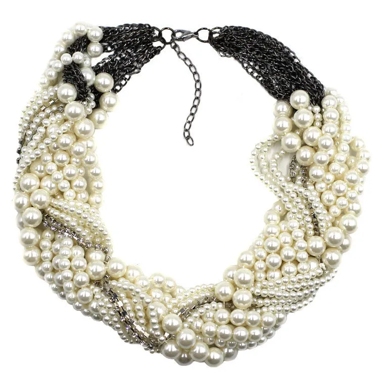 Luxurious Simulated Pearl Necklace
