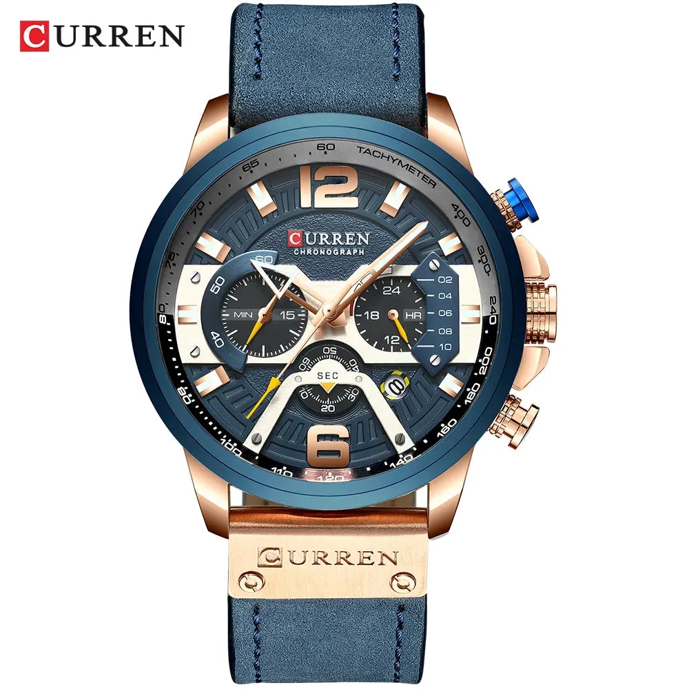 Luxury Men’s Leather Wrist Watch