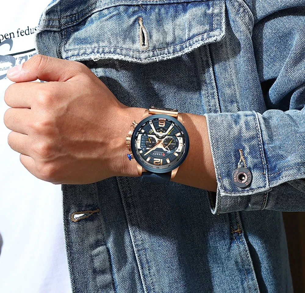 Luxury Men’s Leather Wrist Watch