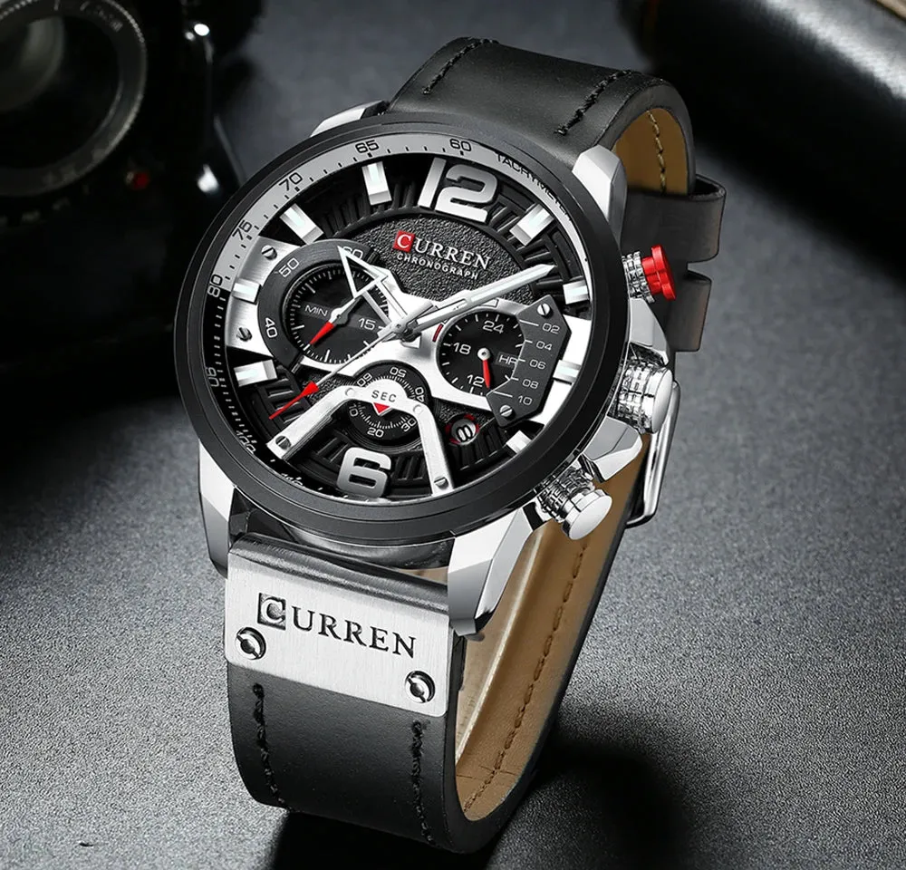 Luxury Men’s Leather Wrist Watch