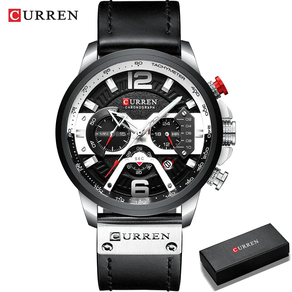 Luxury Men’s Leather Wrist Watch