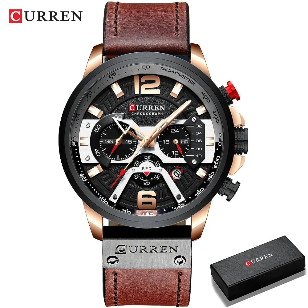 Luxury Men’s Leather Wrist Watch