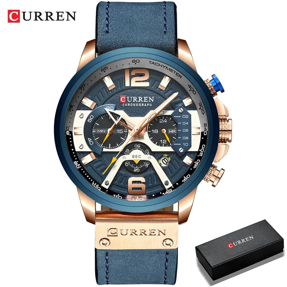 Luxury Men’s Leather Wrist Watch
