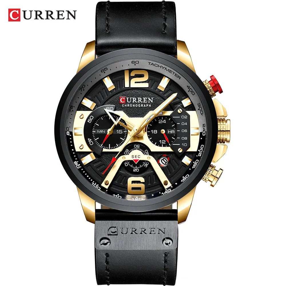 Luxury Men’s Leather Wrist Watch