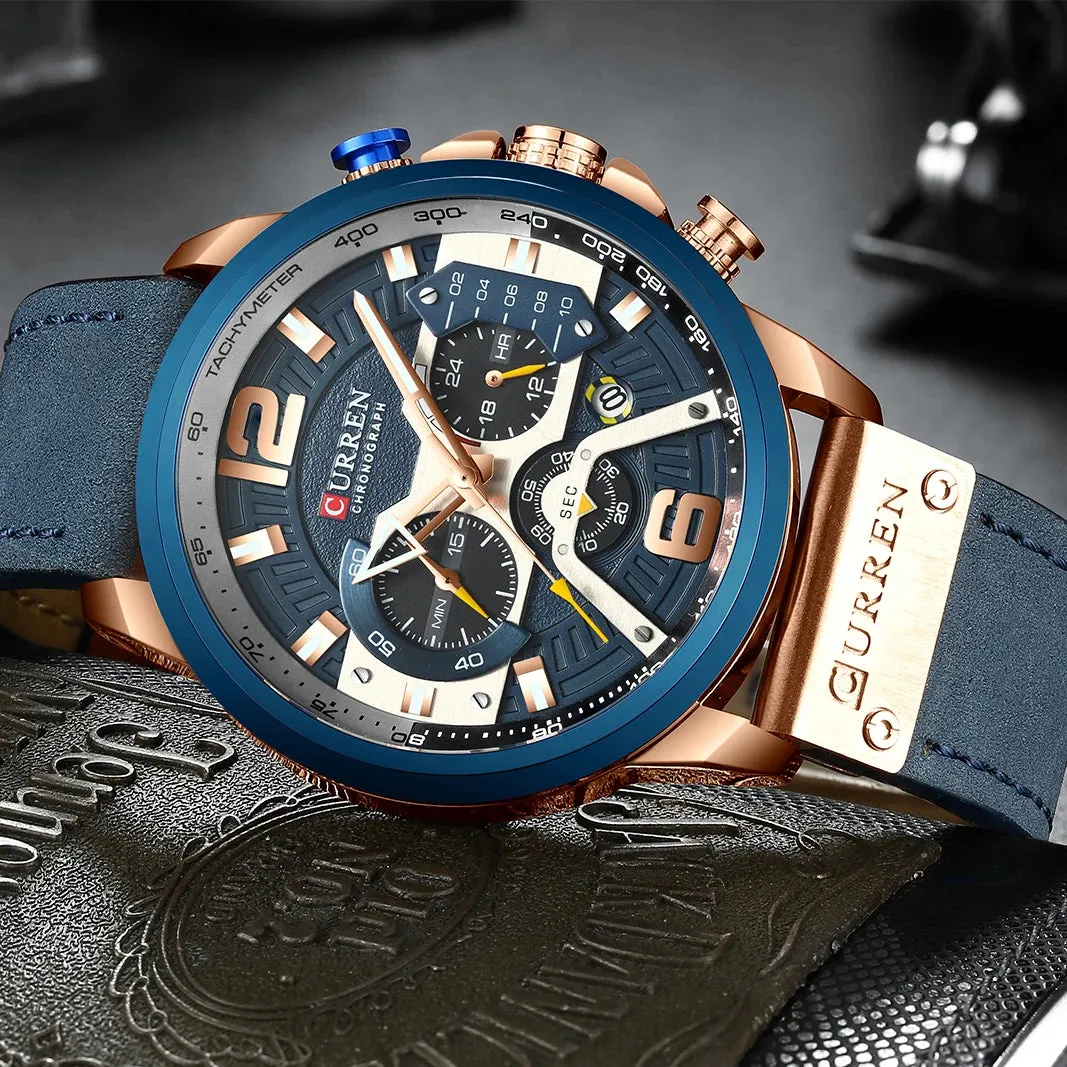 Luxury Men’s Leather Wrist Watch
