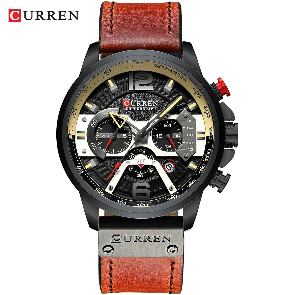 Luxury Men’s Leather Wrist Watch