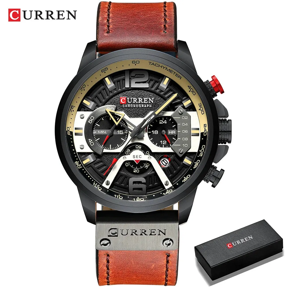Luxury Men’s Leather Wrist Watch