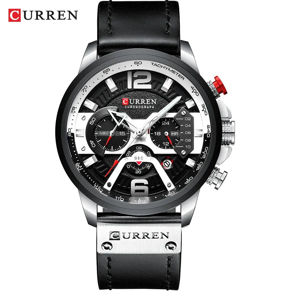 Luxury Men’s Leather Wrist Watch