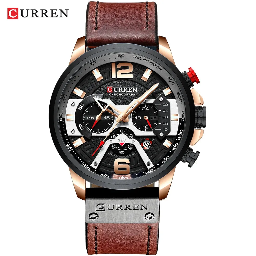 Luxury Men’s Leather Wrist Watch