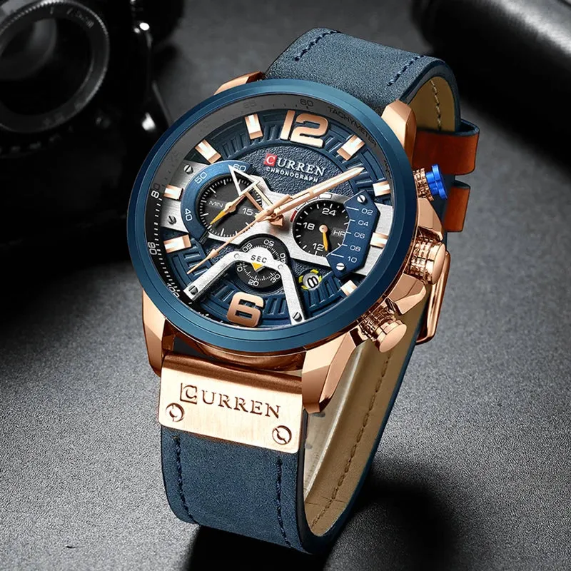 Luxury Men’s Leather Wrist Watch