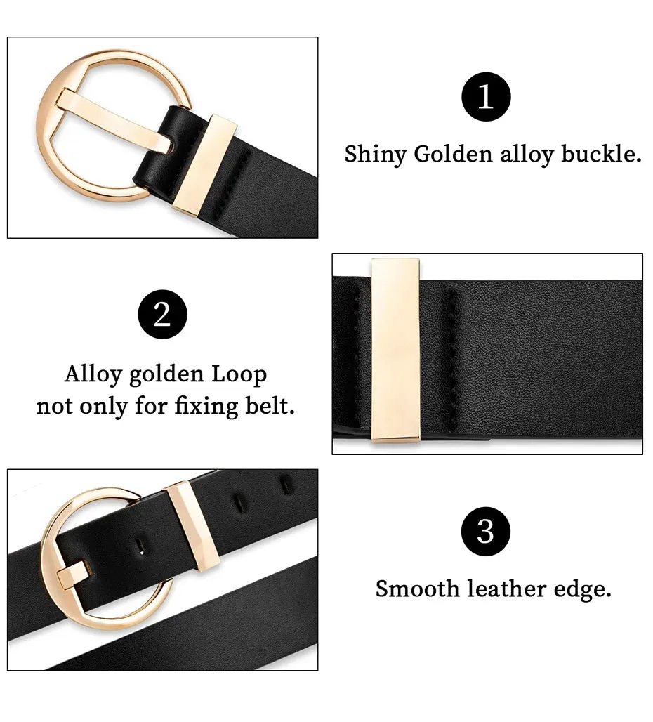 Maikun Faux Leather Pin Buckle Belt for Women