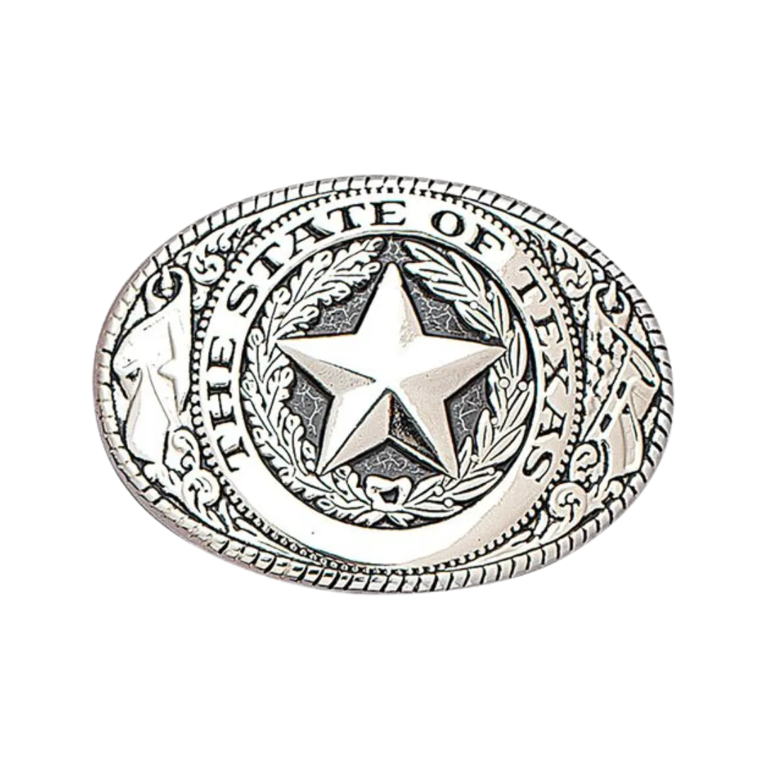M&F Antique  Silver Oval Seal Buckle