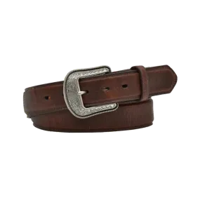 M&F Boys' Black Distressed Leather Belt with Longhorn Belt Buckle