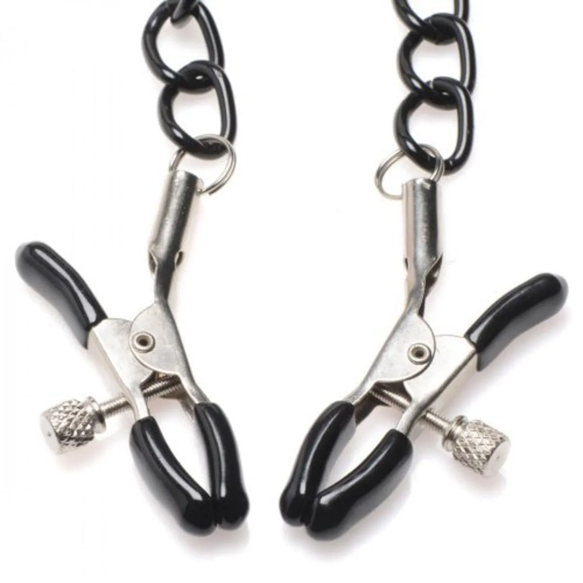 Master Series Collared Temptress Collar With Nipple Clamps Black