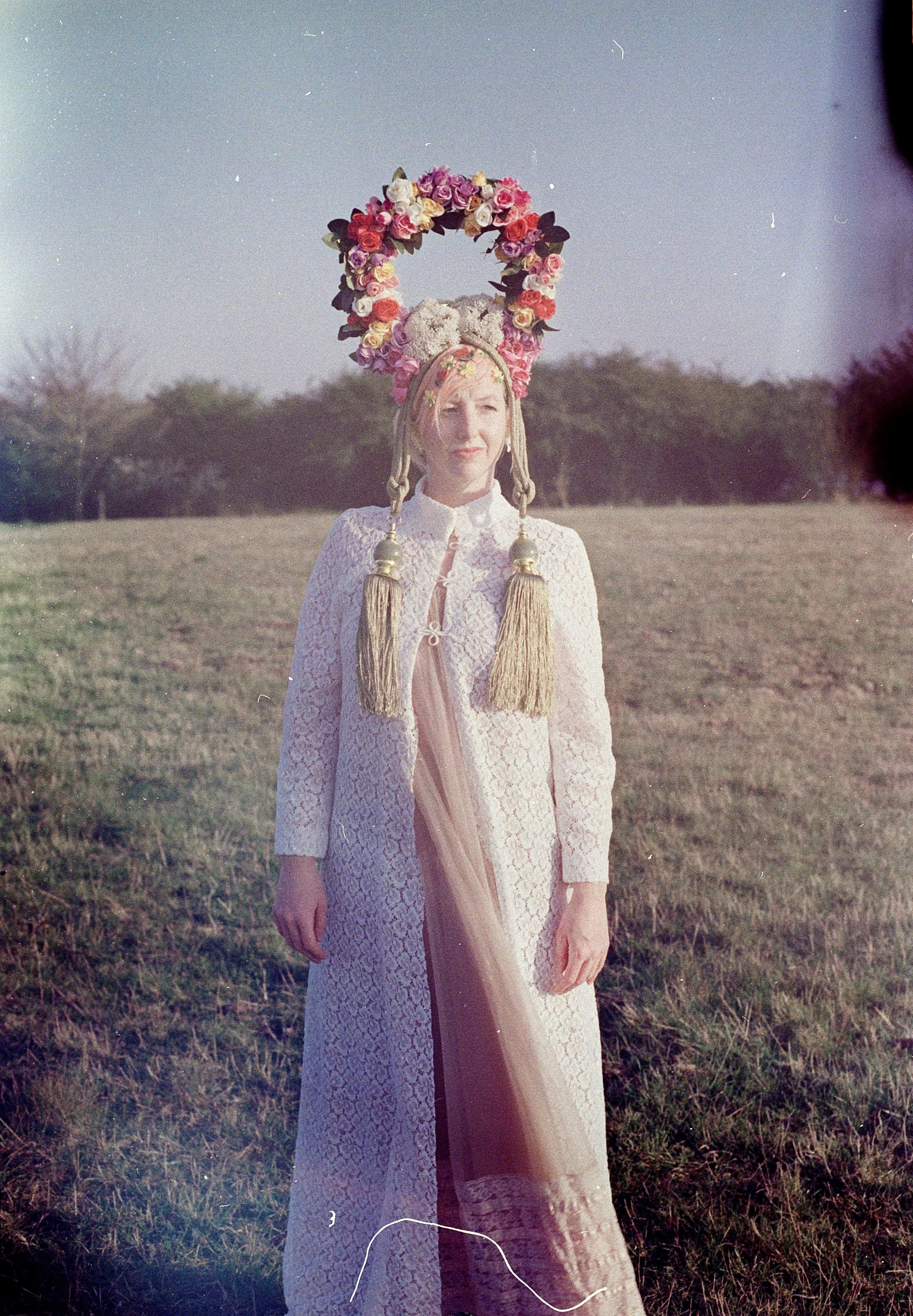 May Queen Midsummer Flower Headdress / Headpiece Green man festival