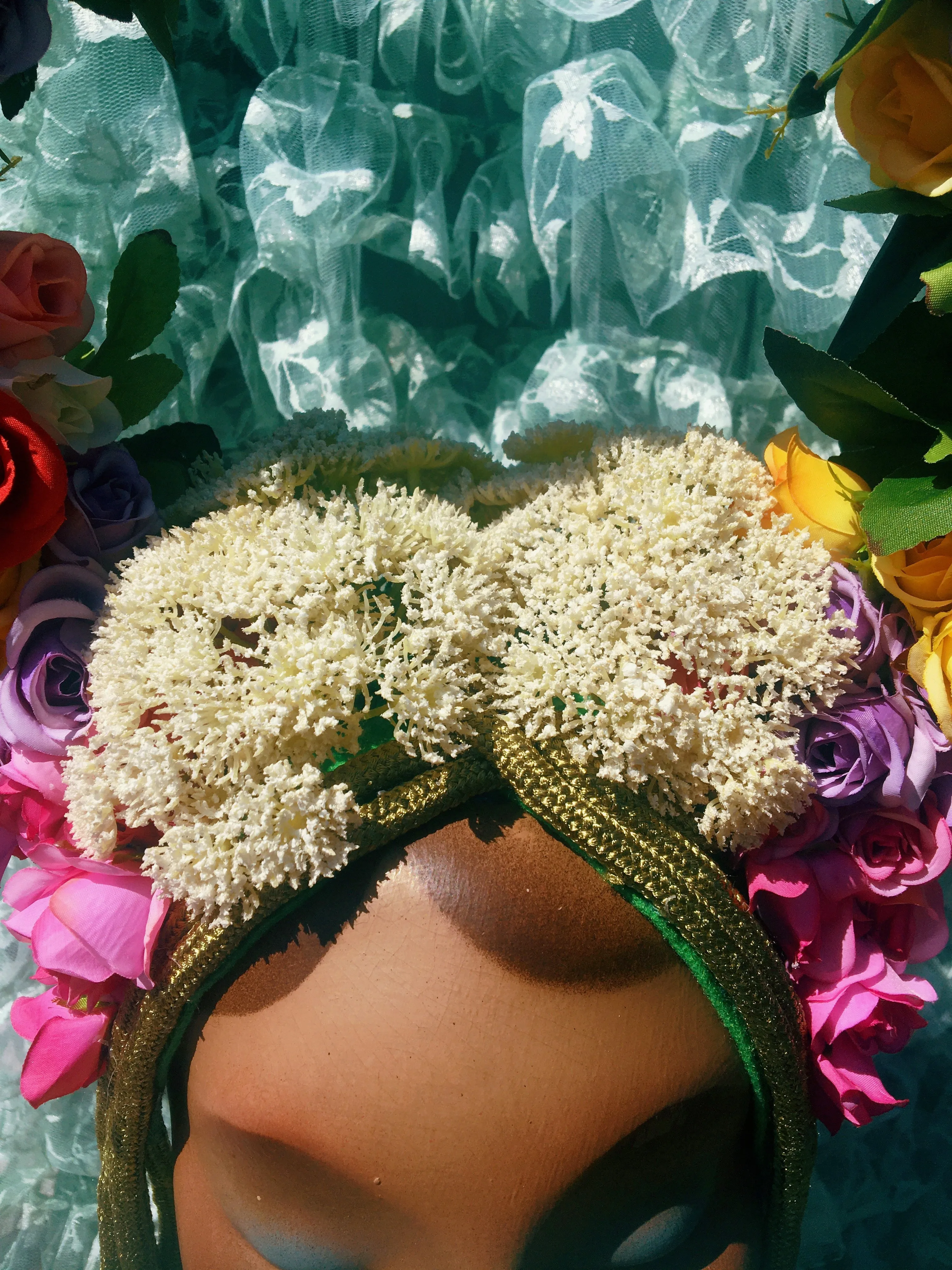 May Queen Midsummer Flower Headdress / Headpiece Green man festival