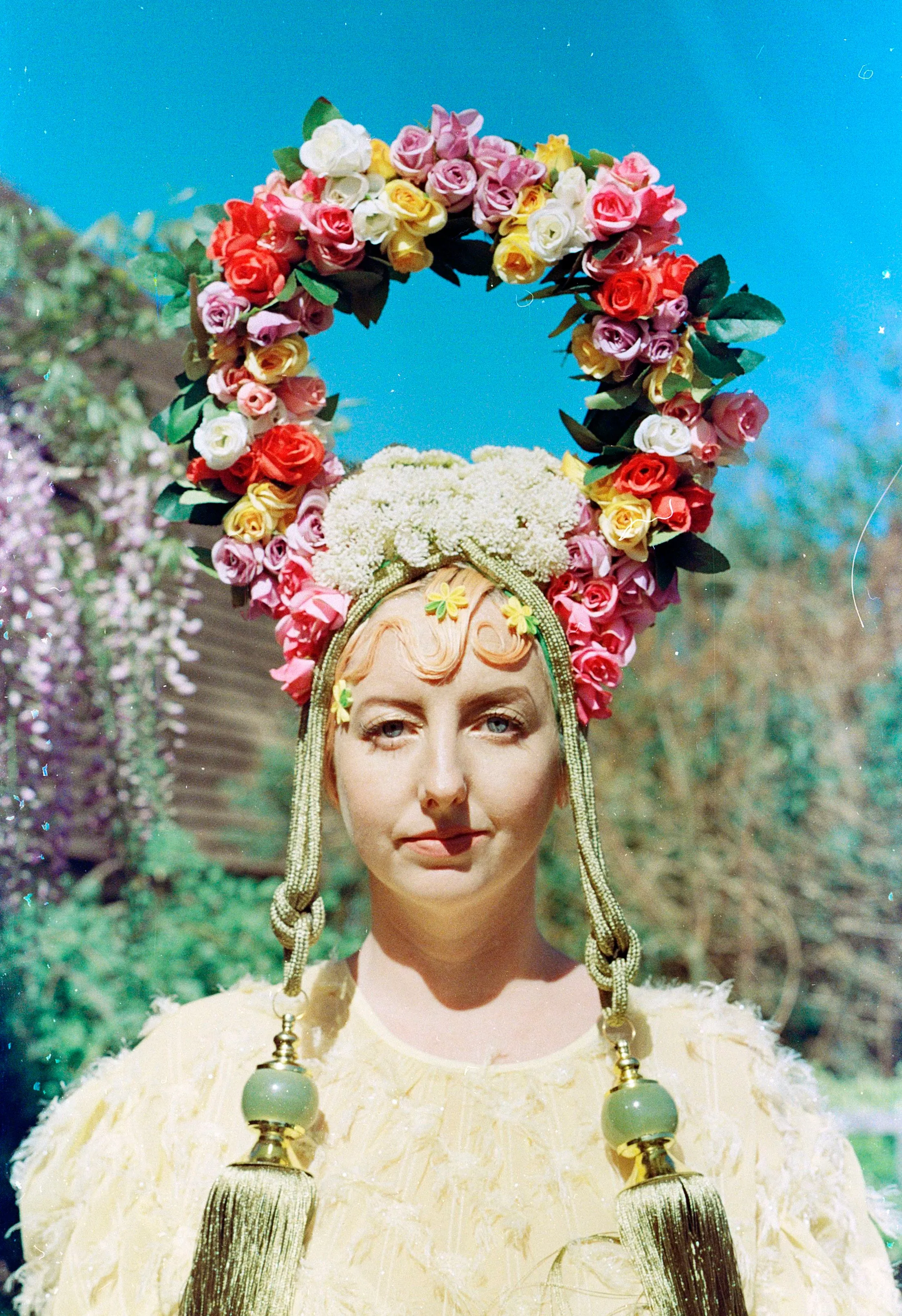 May Queen Midsummer Flower Headdress / Headpiece Green man festival