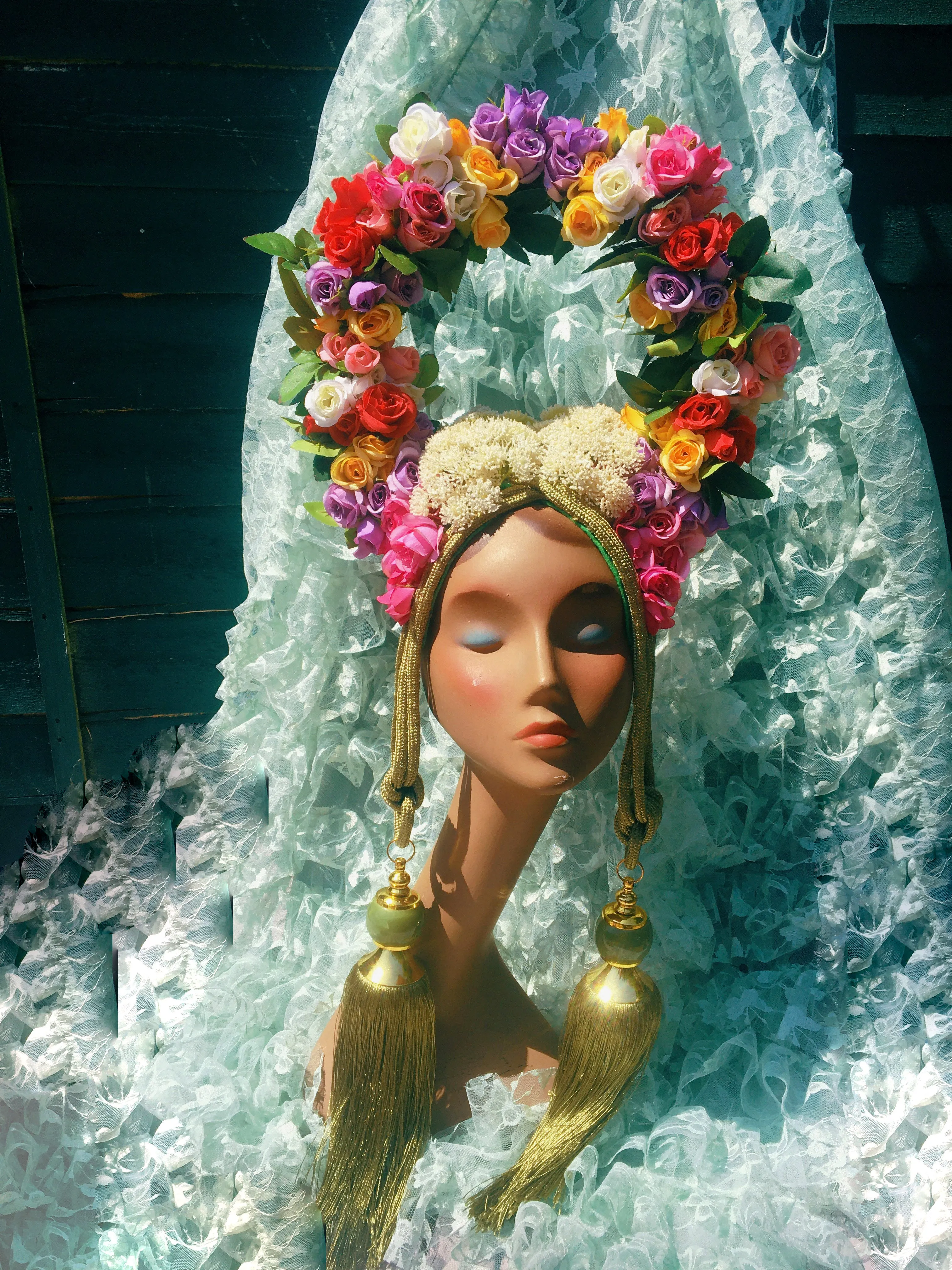 May Queen Midsummer Flower Headdress / Headpiece Green man festival