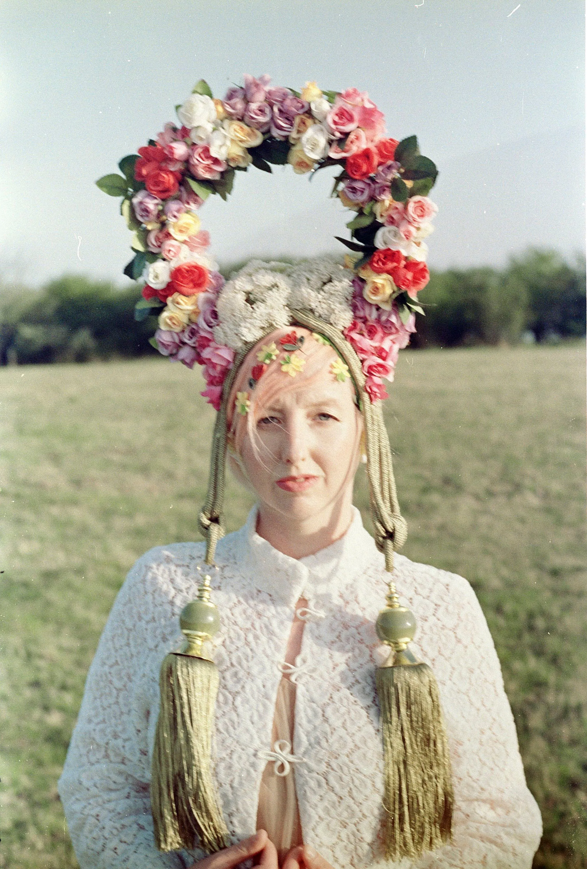 May Queen Midsummer Flower Headdress / Headpiece Green man festival