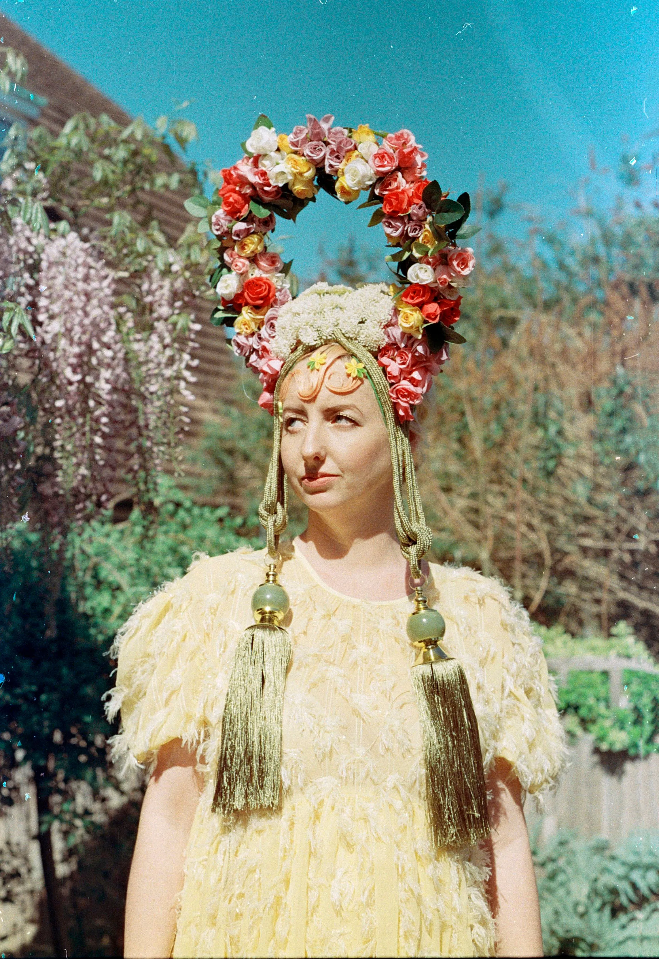 May Queen Midsummer Flower Headdress / Headpiece Green man festival