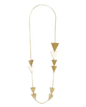 ME To WE Bone & Brass Long Triangle Necklace | The Kipande