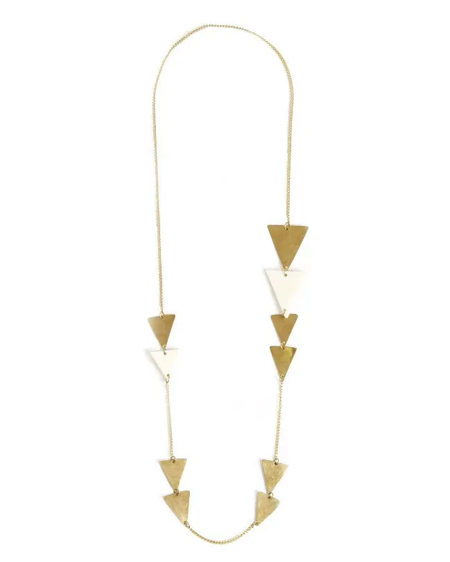 ME To WE Bone & Brass Long Triangle Necklace | The Kipande