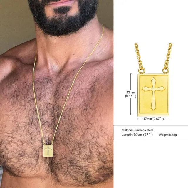 Men Cross Scapular Necklace