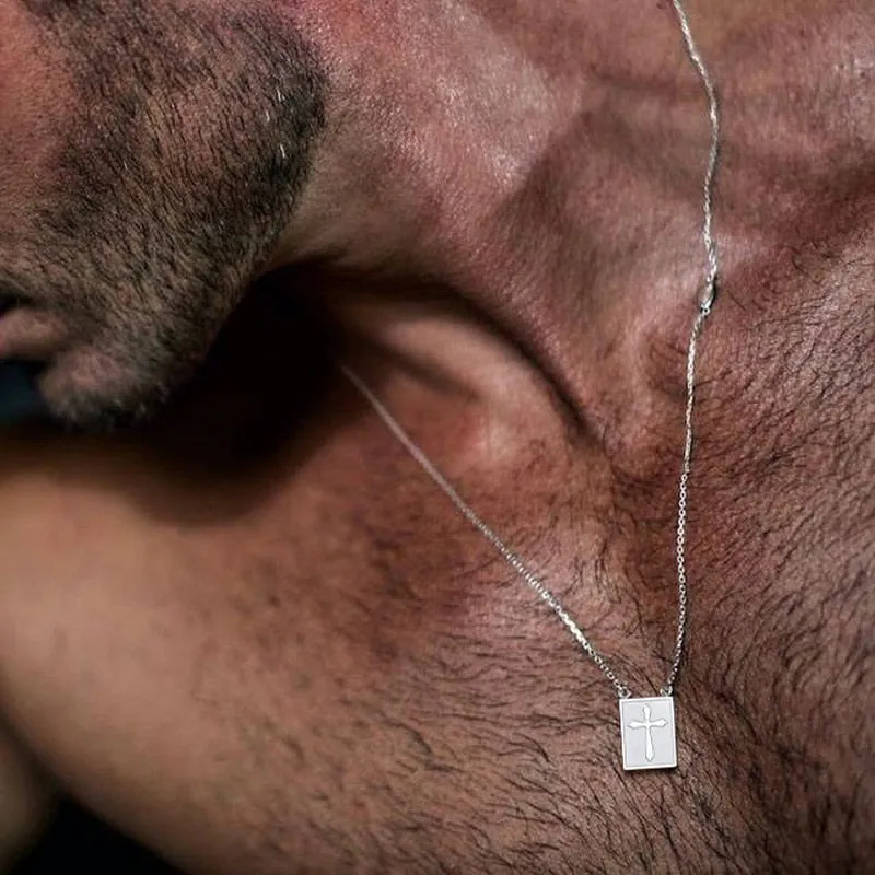 Men Cross Scapular Necklace