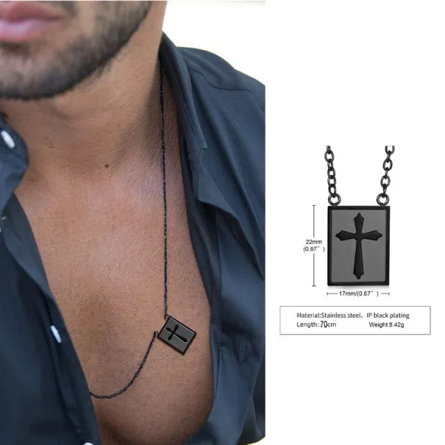 Men Cross Scapular Necklace