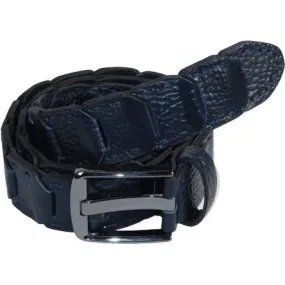 Men Genuine Leather Belt PIERO ROSSI Turkey Crocodile print Hand Stitch #69 navy