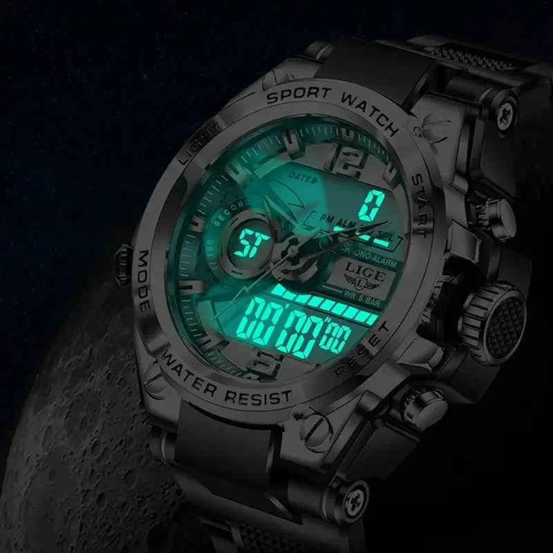 Men's Military Sport Watch – 50M Waterproof Digital LED Quartz