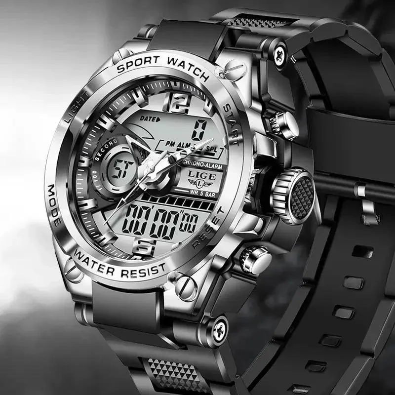 Men's Military Sport Watch – 50M Waterproof Digital LED Quartz