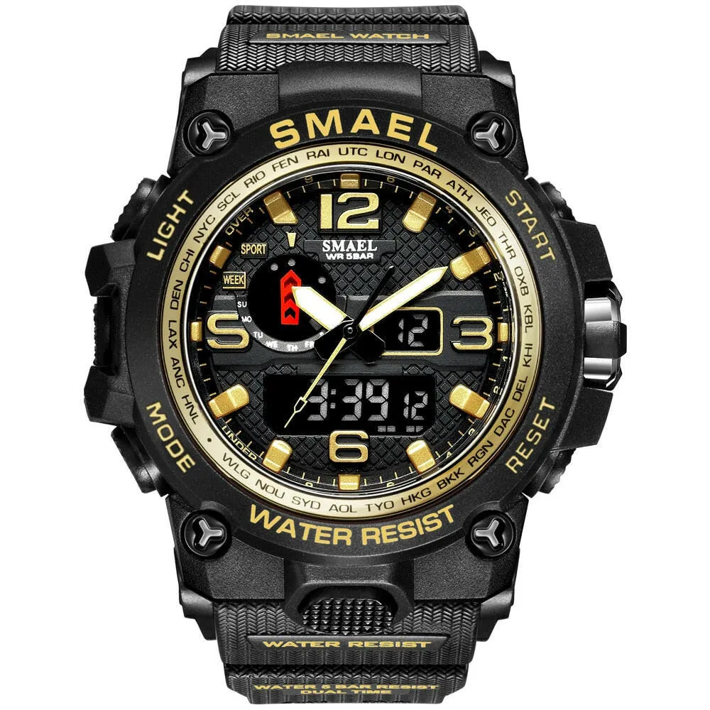 Men’s Military Sport Watch - 50M Waterproof LED Quartz Clock, Shock Resistant, Chronograph, Relogio Masculino