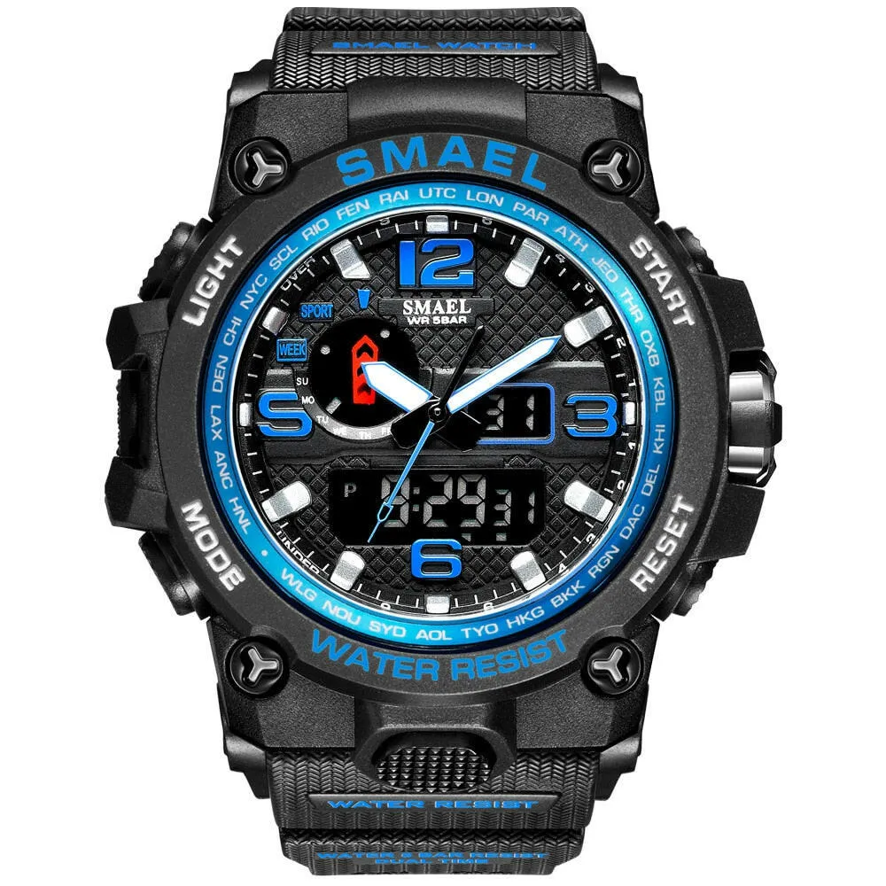 Men’s Military Sport Watch - 50M Waterproof LED Quartz Clock, Shock Resistant, Chronograph, Relogio Masculino