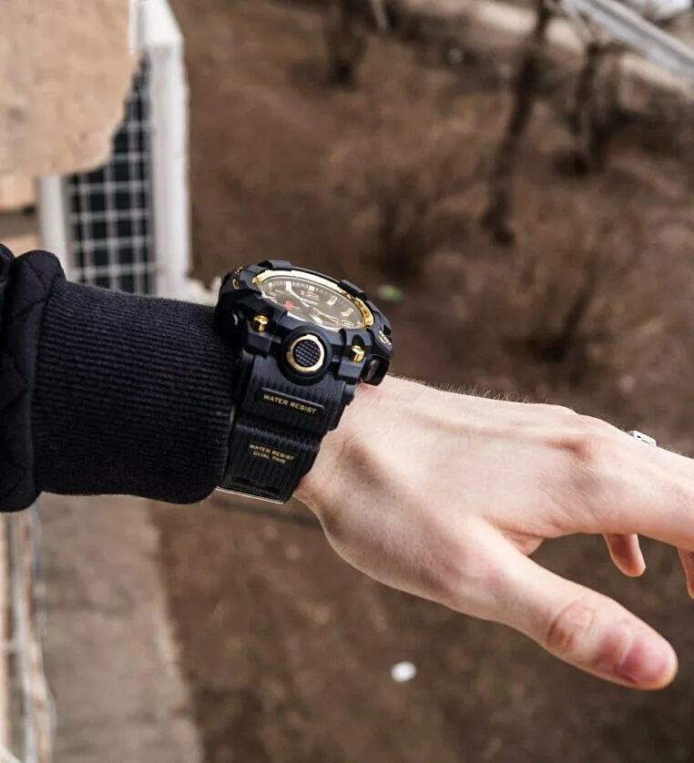 Men’s Military Sport Watch - 50M Waterproof LED Quartz Clock, Shock Resistant, Chronograph, Relogio Masculino