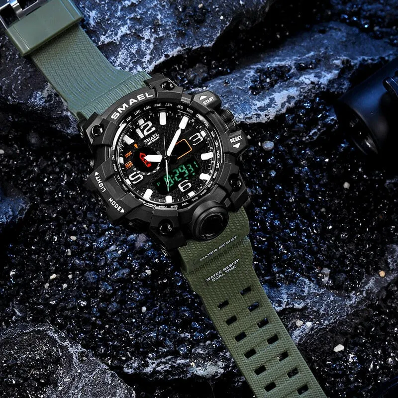 Men’s Military Sport Watch - 50M Waterproof LED Quartz Clock, Shock Resistant, Chronograph, Relogio Masculino