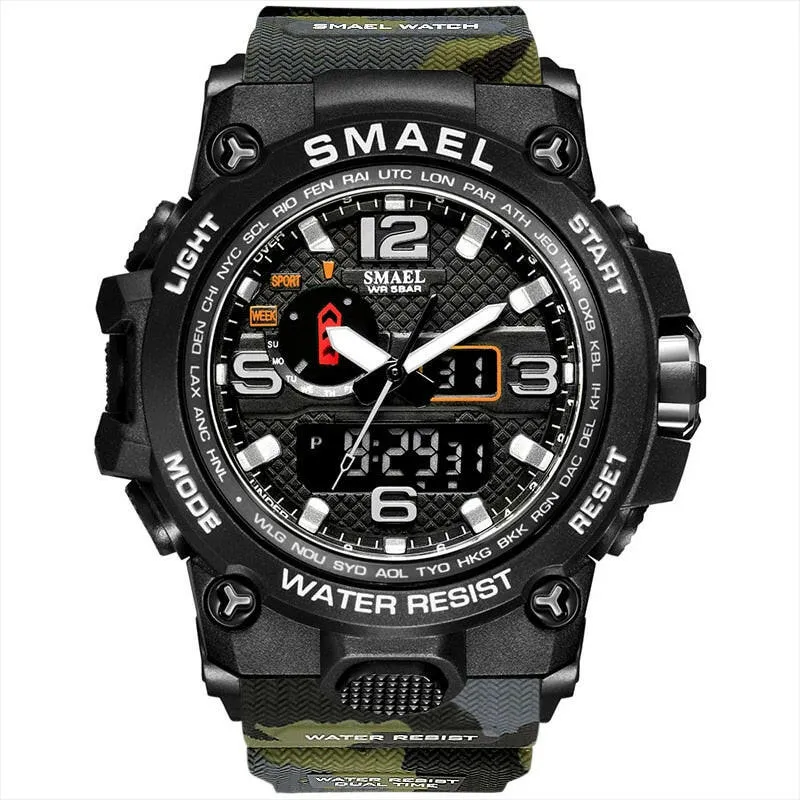Men’s Military Sport Watch - 50M Waterproof LED Quartz Clock, Shock Resistant, Chronograph, Relogio Masculino