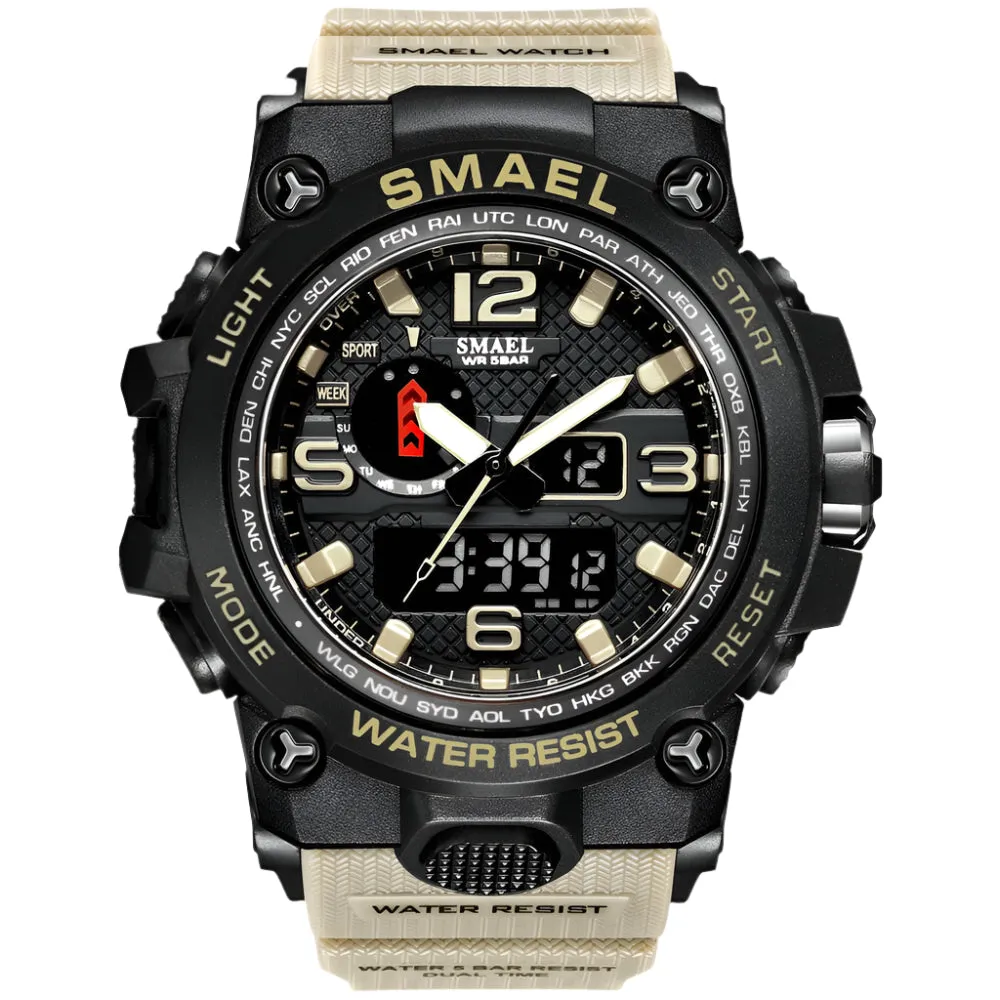 Men’s Military Sport Watch - 50M Waterproof LED Quartz Clock, Shock Resistant, Chronograph, Relogio Masculino
